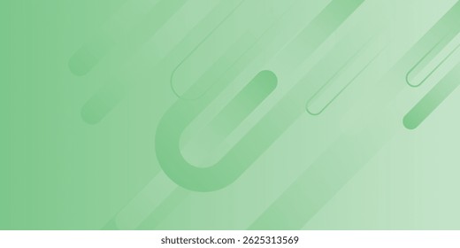 White abstract wide banner background with green geometric shapes. Minimal geometric. Modern futuristic concept. Suit for cover, header, business, presentation.