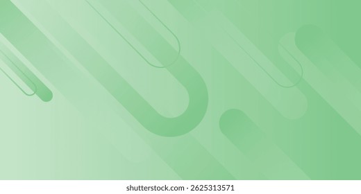 White abstract wide banner background with green geometric shapes. Minimal geometric. Modern futuristic concept. Suit for cover, header, business, presentation.