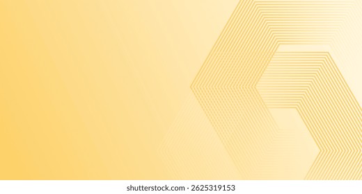 White abstract wide banner background with yellow geometric shapes. Minimal geometric. Modern futuristic concept. Suit for cover, header, business, presentation.