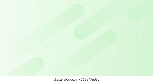 White abstract wide banner background with green geometric shapes. Minimal geometric. Modern futuristic concept. Suit for cover, header, business, presentation