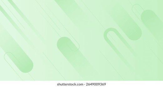 White abstract wide banner background with green geometric shapes. Minimal geometric. Modern futuristic concept. Suit for cover, header, business, presentation