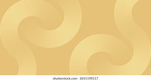 White abstract wide banner background with yellow round Circle shape. Minimal geometric. Modern futuristic concept. Suitable for cover, header, business, vector illustration, web.