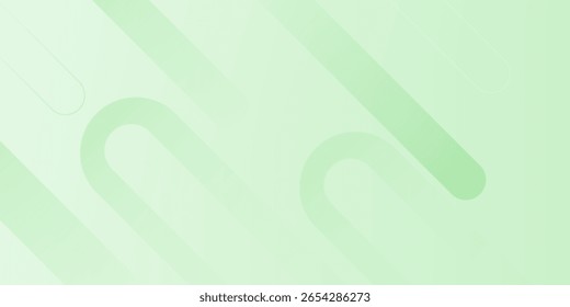 White abstract wide banner background with green geometric shapes. Minimal geometric. Modern futuristic concept. Suit for cover, header, business, presentation modern.