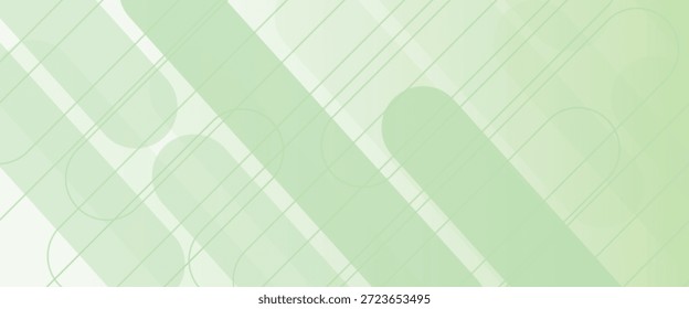 Fondo de Anuncio ancho abstracto blanco con Formas geométricas verdes. Geométrica mínima

