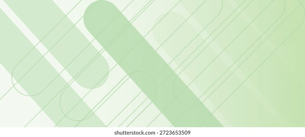 Fondo de Anuncio ancho abstracto blanco con Formas geométricas verdes. Geométrica mínima

