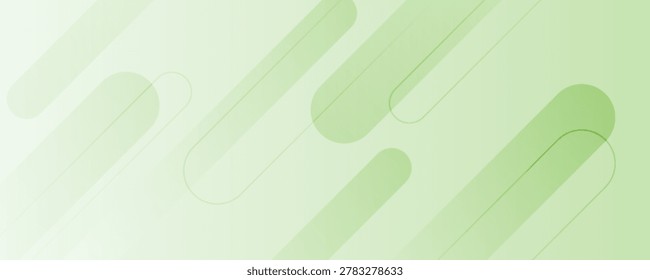 White abstract wide banner background with green geometric shapes and modern minimal design.