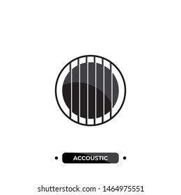 White Acoustic Guitar Logo Vector Design 