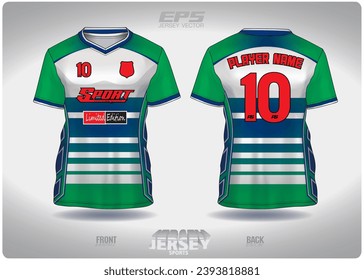 white across ruby ​​green pattern design, illustration, textile background for sports t-shirt, football jersey shirt mockup for football club. consistent front view