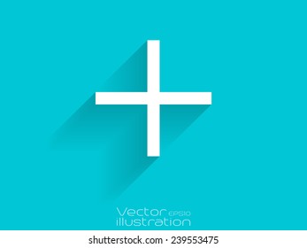 White add icon on blue background