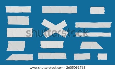 White adhesive tape stripes set