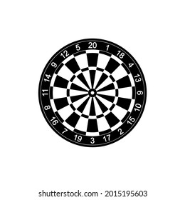 White adn black darts board target. Vector illustrations