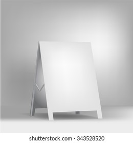 white advertising stand. vector on white background