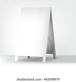 white advertising stand. vector on white background