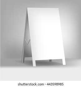 white advertising stand. vector on white background svg