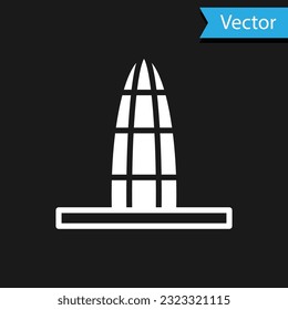 White Agbar tower icon isolated on black background. Barcelona, Spain.  Vector