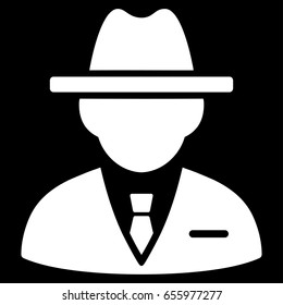White Agent interface pictogram. Vector pictogram style is a flat symbol on diagonal hatch transparent background.