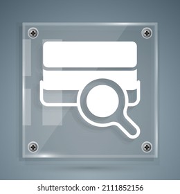 White Agricultural soil test and results icon isolated on grey background. Digital soil analysis. Square glass panels. Vector
