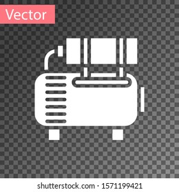 White Air compressor icon isolated on transparent background.  Vector Illustration