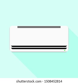 white air conditioner on green wall background with shade shadow. vector illustration 