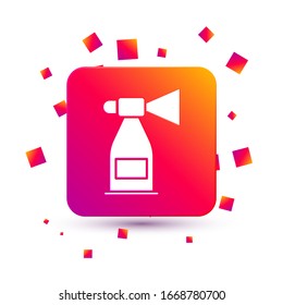 White Air horn icon isolated on white background. Sport fans or citizens against government and corruption. Square color button. Vector Illustration