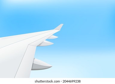 Ala de aviones blancos con cielo 