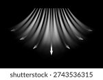 White airflow arrows with air wind effect. Conditioner flow showing blue cold cool light and hot heat streams. Vector illustration.