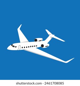 White Flugzeug flache Illustration Vektorgrafik