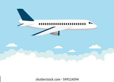 Airplane Flies Sky Side View Airliner: Vector De Stock (libre De ...