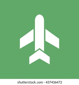 White airplane icon vector