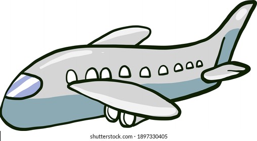 Avión blanco, ilustración, vector sobre fondo blanco.