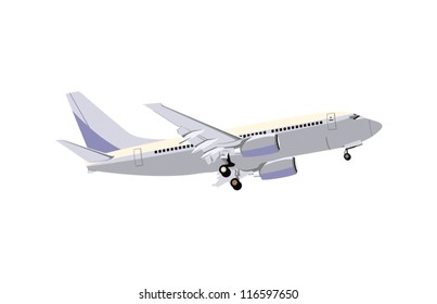 white airplane on a white background
