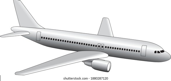 White airplane on white background