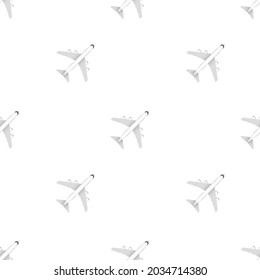 Patrón de avión blanco sobre fondo blanco. Ilustración de material vectorial.