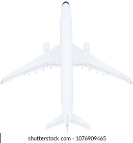 White Airplane Top View Vector Illustration Stock Vector (Royalty Free ...