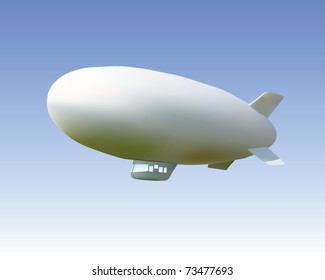 white airship against the blue sky