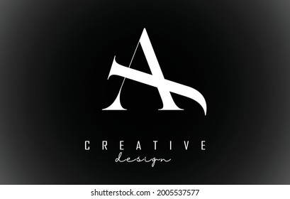 Blanco AJ un concepto de logotipo de diseño de letras j con fuente serif e elegante ilustración vectorial de estilo. Icono de ilustración del vector con letras A y J.