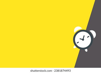 Reloj de alarma blanco sobre fondo amarillo y negro