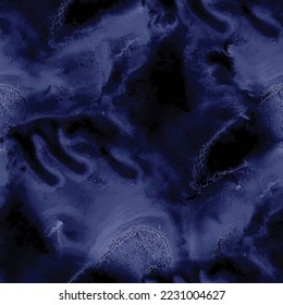 Fondo de la tinta blanca del alcohol. Fondo De Mármol Marítimo De La Marina. Color de agua del degradado azul. Elegante Grunge Fluido. El color del agua repite la pared. Textura de mosaico de mármol azul. Piedra de rock naval. Plantilla sin problemas de vectores