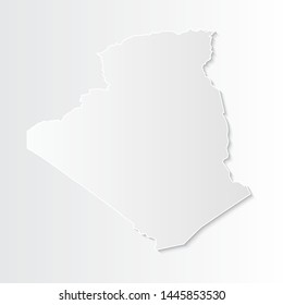 White Algeria map-countries. Vector paper map of Algeria on a gray background. Vector illustration.