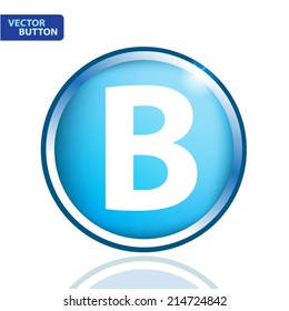 white alphabet on blue background
