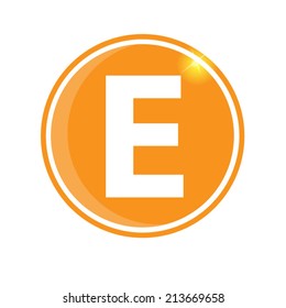 white alphabet on orange background