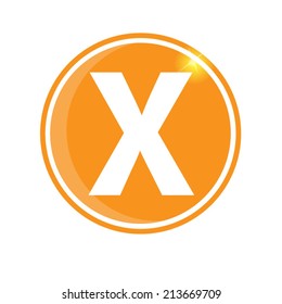 white alphabet on orange background