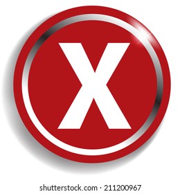 white alphabet on red background