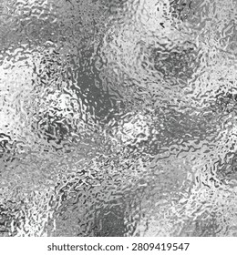 White amalgam glass background. Abstract metal foil effect. Light gray frosted texture. Grey silver grainy pattern. Gradient matte stained glass surface. Vector illustration