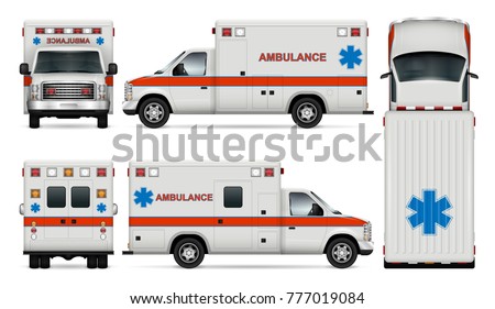 Download Immagine vettoriale a tema White Ambulance Car Vector Mockup Isolated (royalty free) 777019084 ...