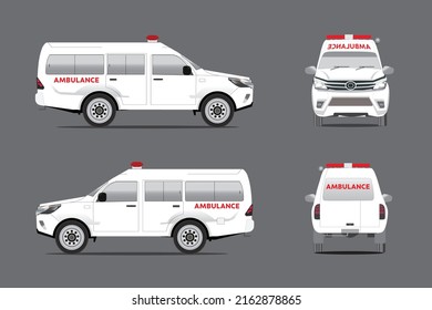White Ambulance van Premium Vector eps 10