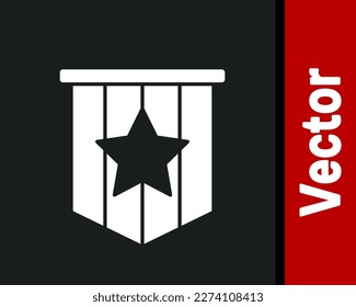 White American flag icon isolated on black background. Flag of USA. United States of America.  Vector