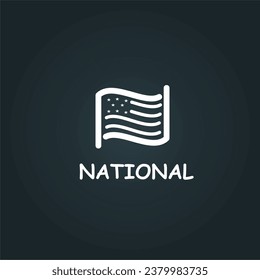 white american flag logo vector