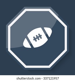 White American Football icon on plum blue web app button