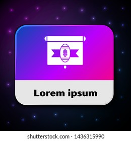 White American football on tv program icon isolated on black background. Rectangle color button. Vector Illustration White American football on tv program icon isolated on black background. Rectangle color button. Vector Illustration